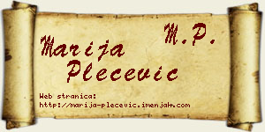 Marija Plećević vizit kartica